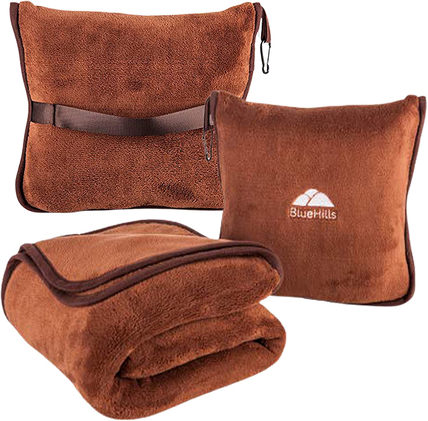 BlueHills Premium Travel Blanket & Pillow Set