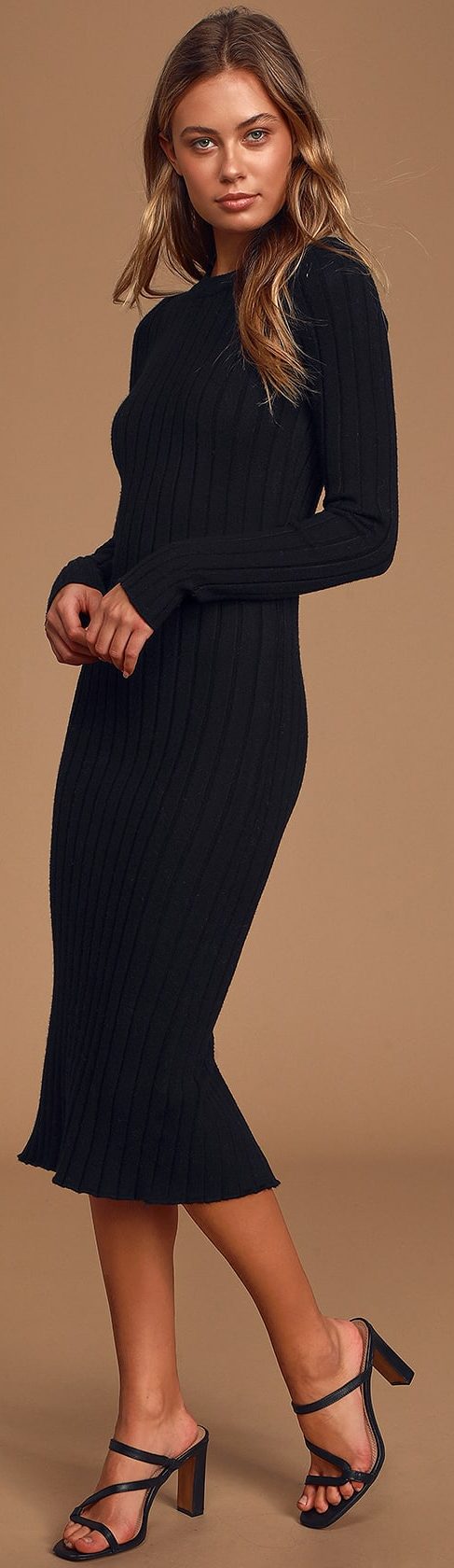Ribbed Bodycon Sweater Dress