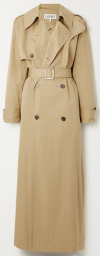 Loewe Double-Breasted Belted Cotton and Silk Blend Trench Coat