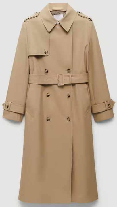 Mango Double-Breasted Trench Coat