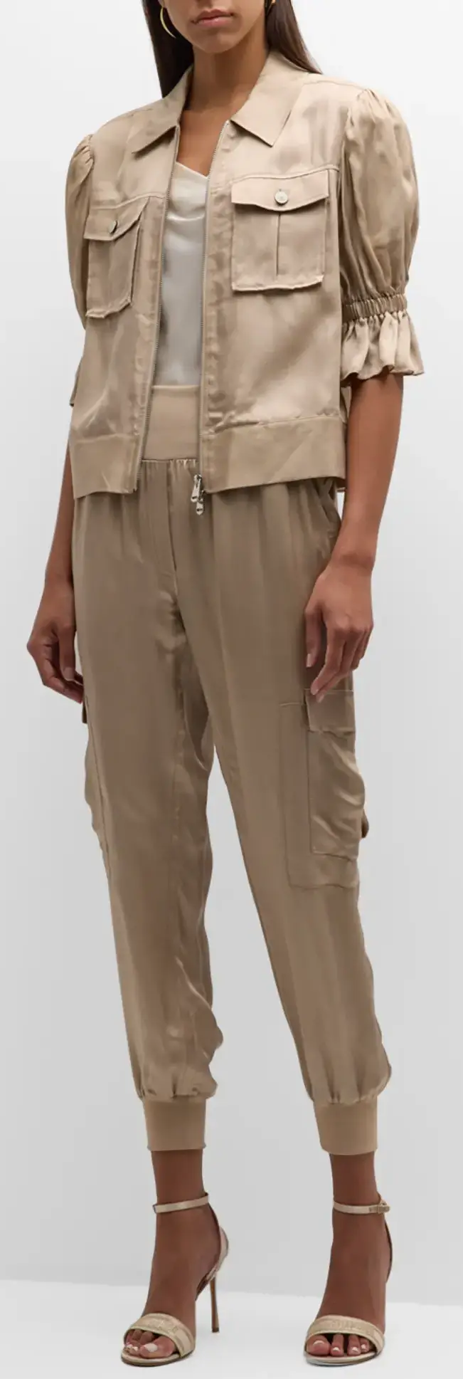 Cinq à Sept Giles Satin Cargo Joggers
