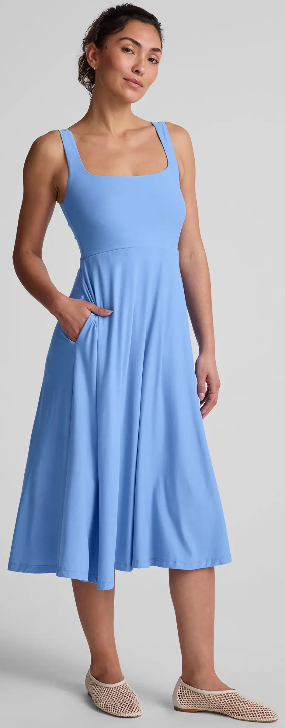 Beyond Yoga Featherweight At The Ready Square Neck Dress